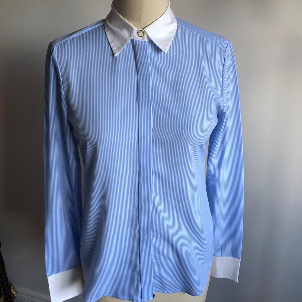 Altuzarra Blue and White Striped Blouse